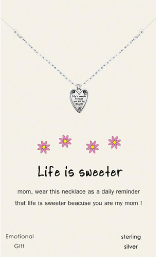 Life is sweeter silver pendant